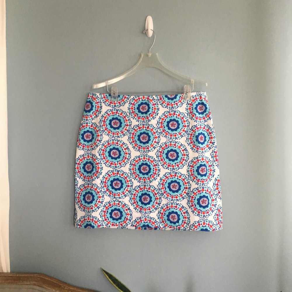 NWT Talbots White Red Blue Floral Print 16 Petite